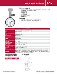 Thumbnail of document Data Sheet - AOM Air Over Water Test Gauge